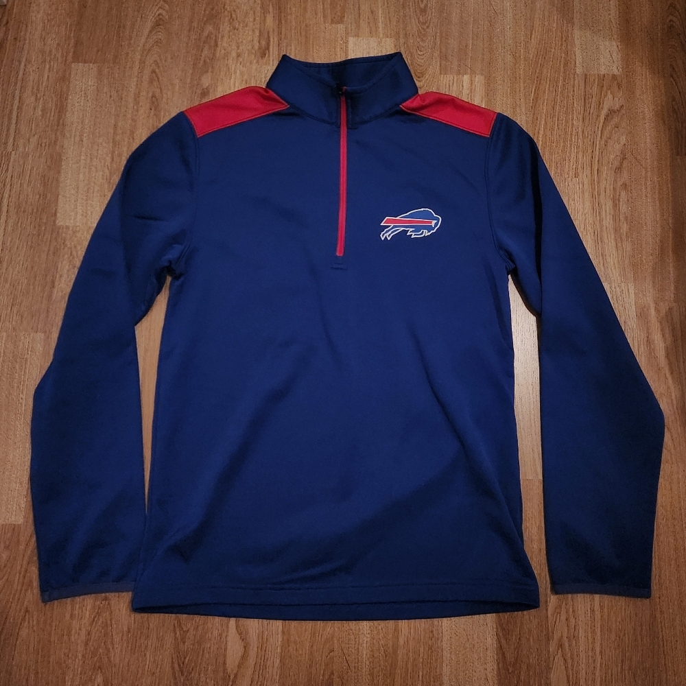 NFL Team Apparel Buffalo Bills Quarter Zip Blue Red Small